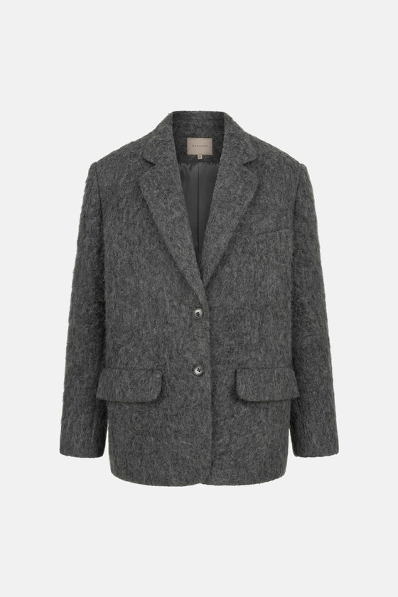 Пальто-жакет оверсайз з альпаки