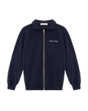 LE CLUB COLLAR ZIP HOODIE - NAVY