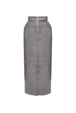 CROCO GREY MIDI SKIRT