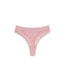 EMBROIDERED LACE HIGH-WAISTED THONGS ROSE