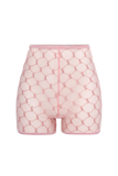 SHEER LACE SHORTS ROSE