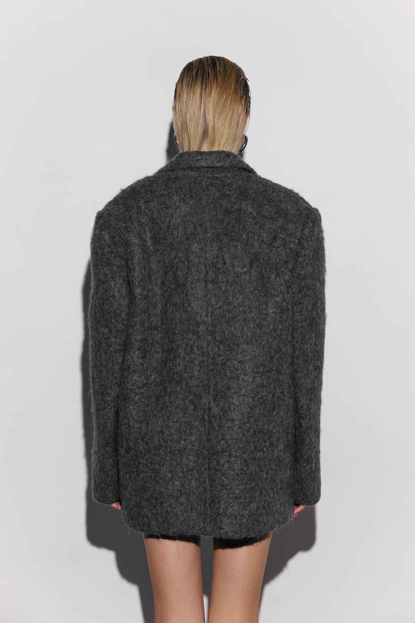 Пальто-жакет оверсайз з альпаки