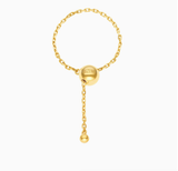 Каблучка-трансформер, кулька на ланцюжку, жовте золото