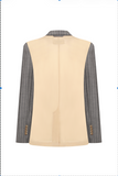 Pinstriped Jacket with Chiffon Panels GREY WITH STRIPES/BEIGE