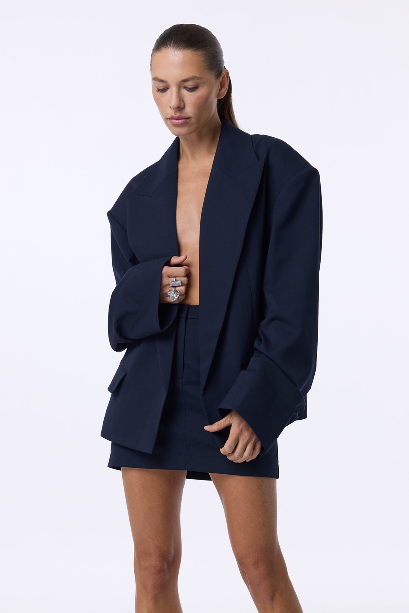 Спідниця міні вовняна з високою посадкою