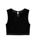 EMBROIDERED LACE CROP TOP BLACK