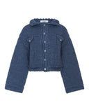 Hand knitted denim jacket