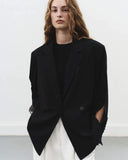 Чорний вовняний жакет