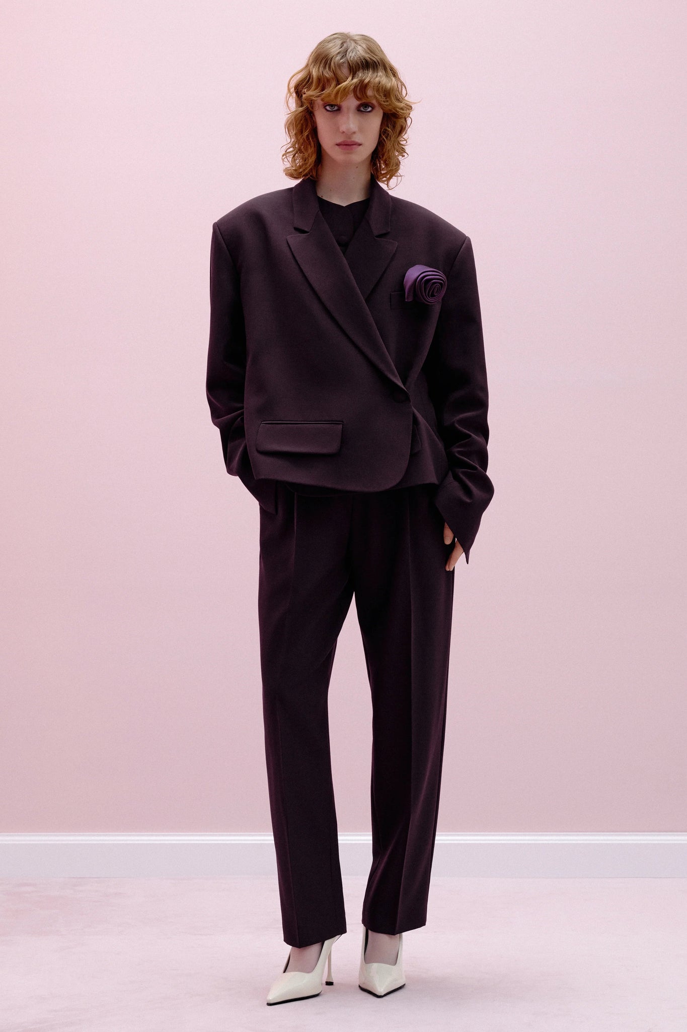 Жакет двобортний оверсайз сливовий