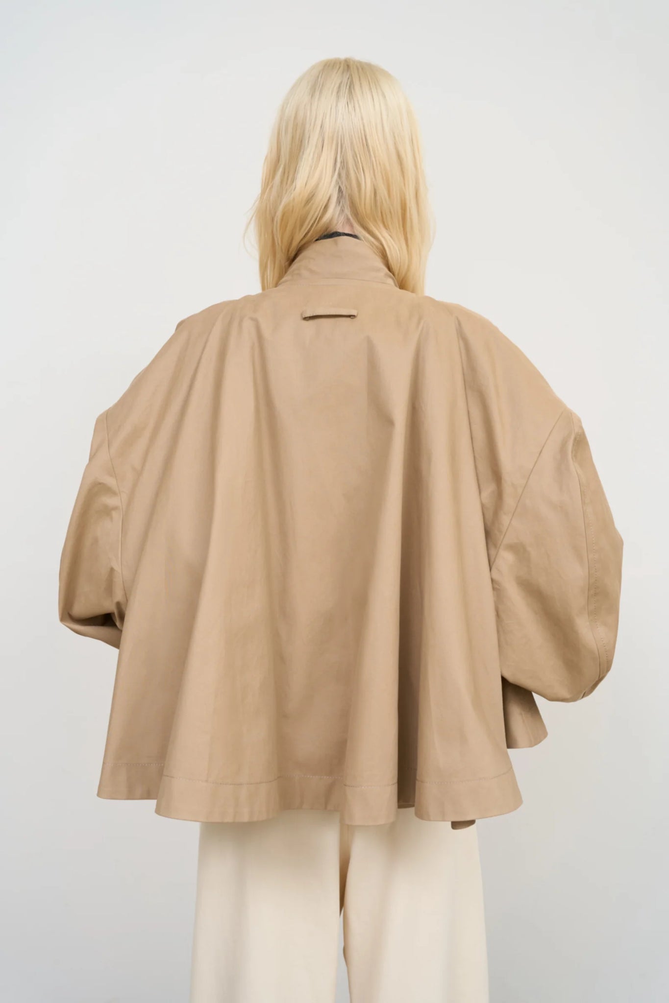 Бомбер BEIGE CAPE OVERLAY BOMBER JACKET