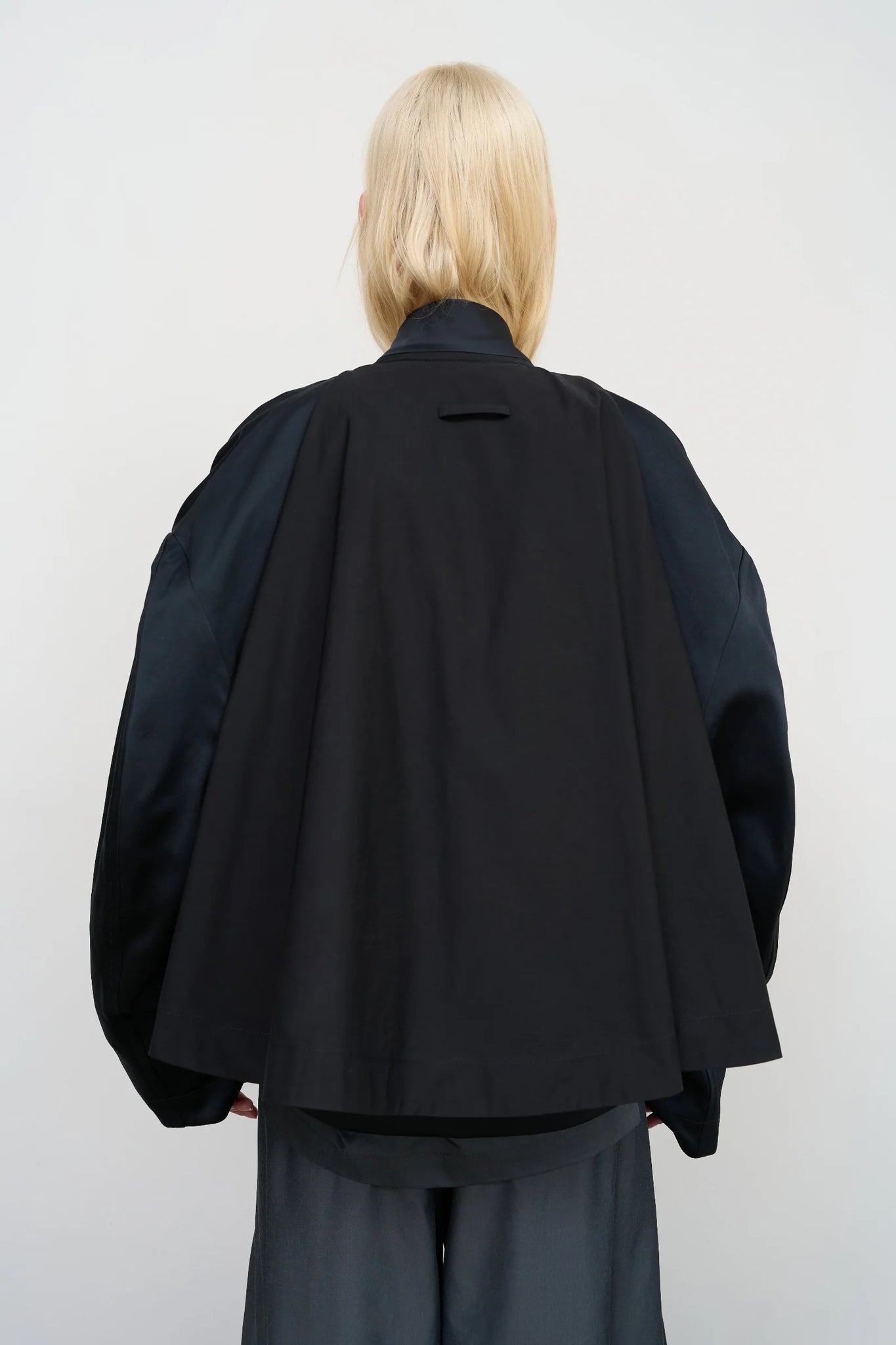 Бомбер BLACK CAPE OVERLAY BOMBER JACKET