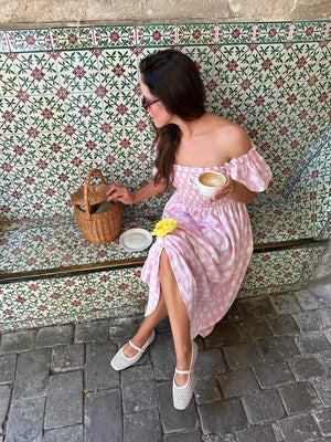 Сукня Belle з трояндою у рожевий горохСукня Belle з трояндою у рожевий горох