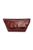 CROCO BURGUNDY CLUTCH