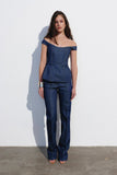 Джинси "Dark blue raw flare jeans"