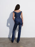 Джинси "Dark blue raw flare jeans"