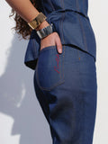 Джинси "Dark blue raw flare jeans"