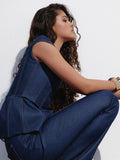 Джинси "Dark blue raw flare jeans"