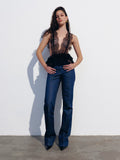 Джинси "Dark blue raw flare jeans"
