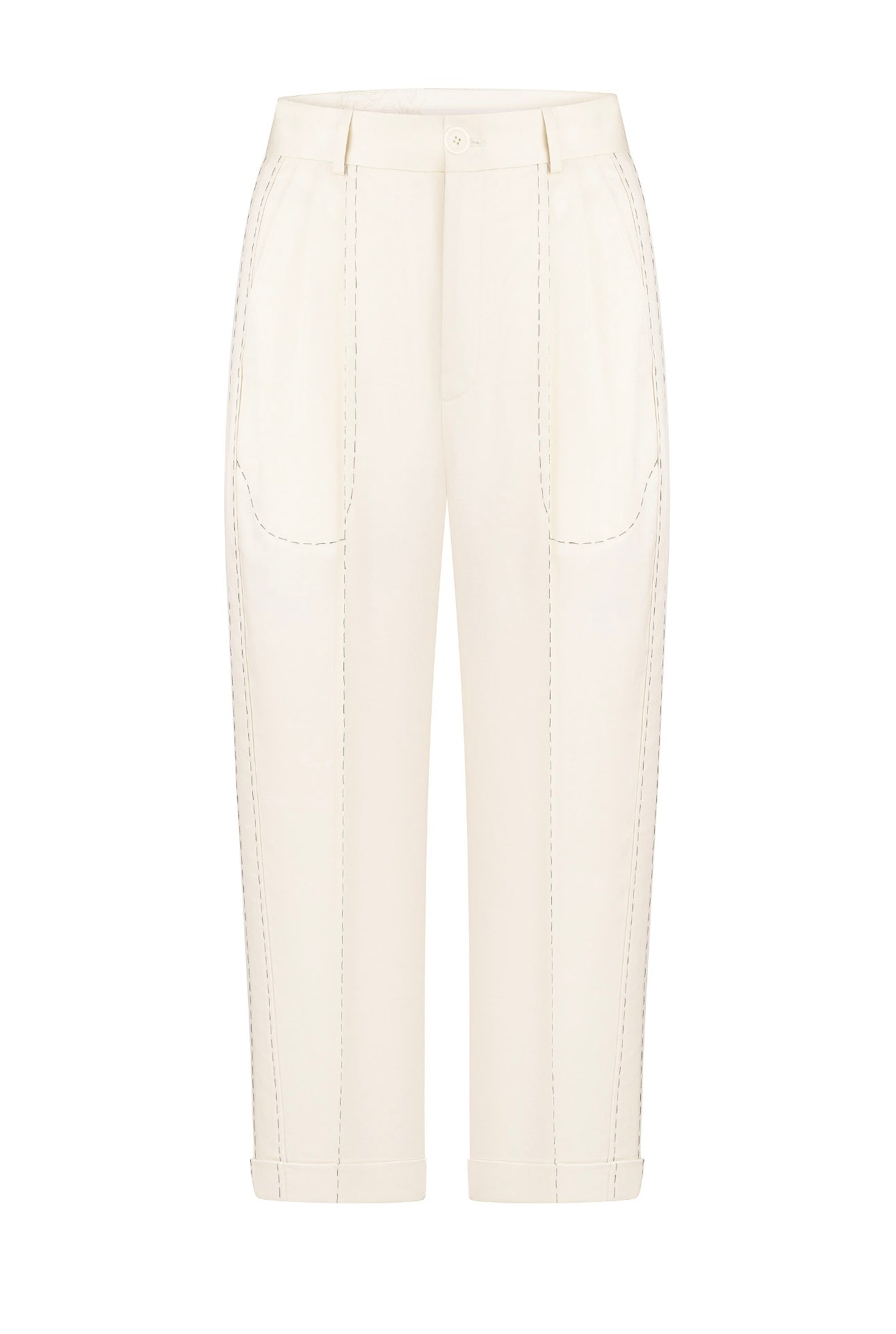 Брюки з прозорими кишенями