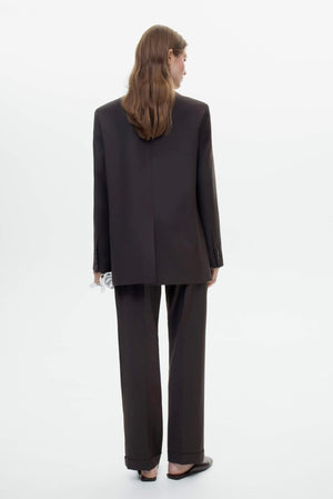 WOOL BLAND CROPPED TROUSERS