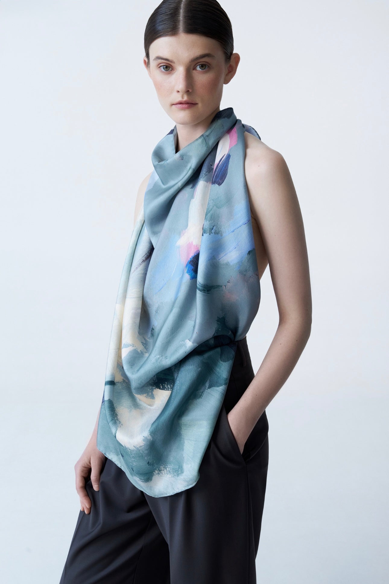 PRINTED SILK SCARF 90