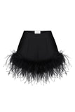 Mini shorts with feather trim