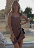 ШОВКОВА СУКНЯ МІНІ NAOMI CHOCOLATE