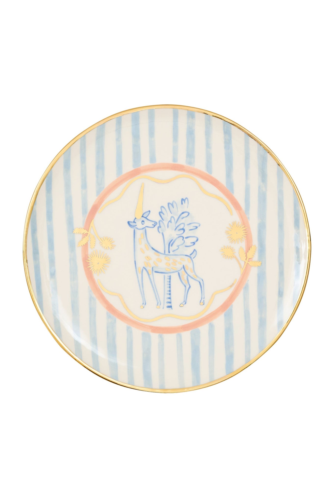 Тарілка Одноріг блакитна