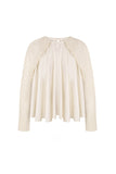 LOOSE FITTED BEIGE BLOUSE WITH JACKET SLEEVES