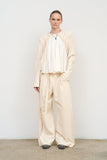 LOOSE FITTED BEIGE BLOUSE WITH JACKET SLEEVES