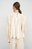 LOOSE FITTED BEIGE BLOUSE WITH JACKET SLEEVES
