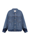 DENIM JACKET WITH COTTON BACK PANEL
