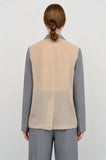 Pinstriped Jacket with Chiffon Panels GREY WITH STRIPES/BEIGE