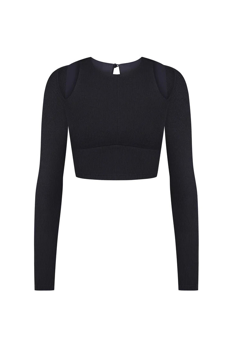 Топ Cropped top with shouled cut outs