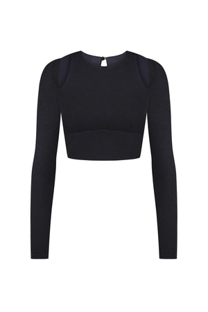 Топ Cropped top with shouled cut outs