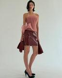 Croco Burgundy Mini Skirt