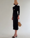 EMILY KNIT BLACK DRESS