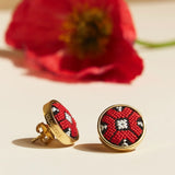 Вишиті сережки МАКИ