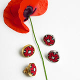 Вишиті сережки МАКИ