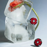 Вишиті сережки МАКИ platinum