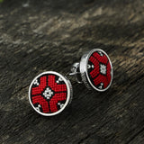 Вишиті сережки МАКИ platinum