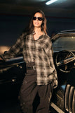 DISTRESSED PLAID SHIRT