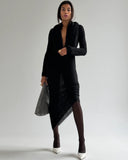 DUNE MOHAIR KNIT BLACK DRESS