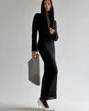 DUNE MOHAIR KNIT BLACK DRESS