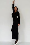 DUNE MOHAIR KNIT BLACK DRESS