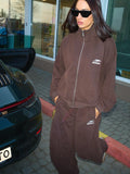 FULL ZIP SWEATSHIRT / BROWN