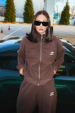 FULL ZIP SWEATSHIRT / BROWN