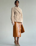 CROCO OCHRE MIDI SKIRT