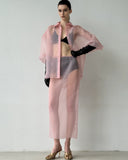 SEMI-SHEER PINK BLOUSE