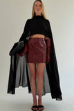 Croco Burgundy Mini Skirt